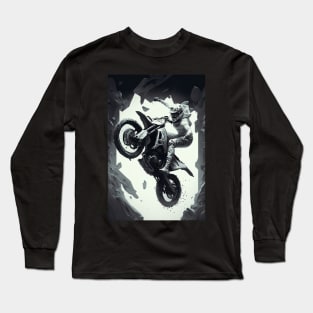 Dirt bike rider - hands off  w/ grey and white Long Sleeve T-Shirt